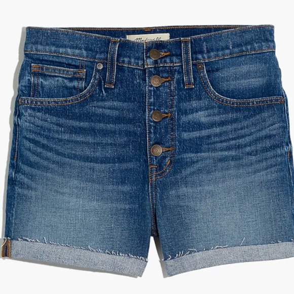 Madewell High-Rise Button-Front Edition Burke Wash Short - 28 - Picture 6 of 7